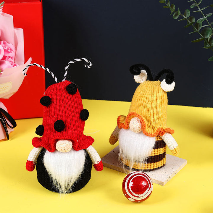 Bee Gnome Ornaments – Whimsical Knitted Home Decor