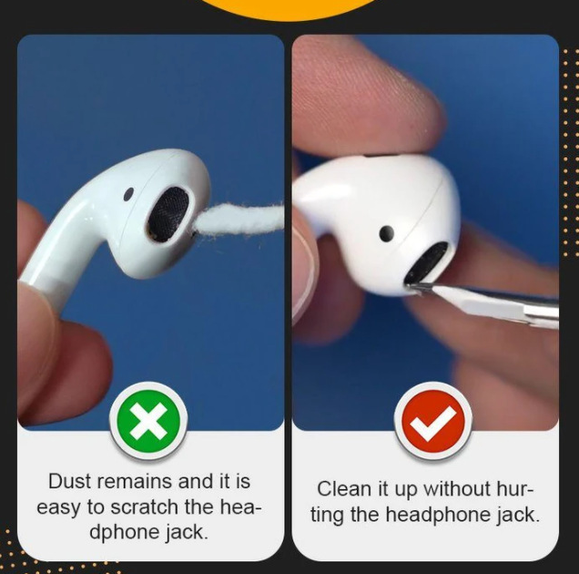 Bluetooth Earbud Cleaning Pen with Plush Brush & Metal Nib