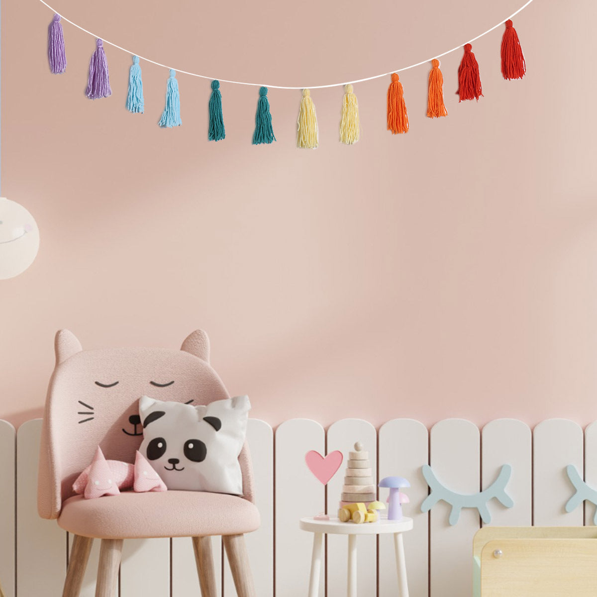 Rainbow Tassel Garland for Cheerful Boho Room Decor