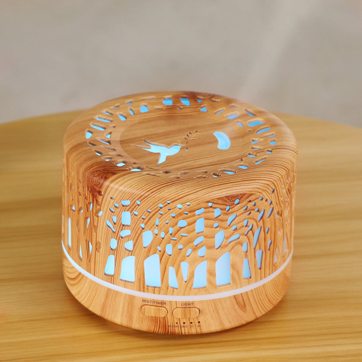 Wood Grain Aromatherapy Diffuser with LED Light 500ml