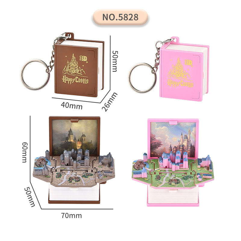 3D Castle Book Keychain – Whimsical Fantasy Gift Idea