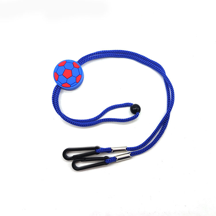 Kids Mask & Hat Lanyard | Adjustable Soccer Charm