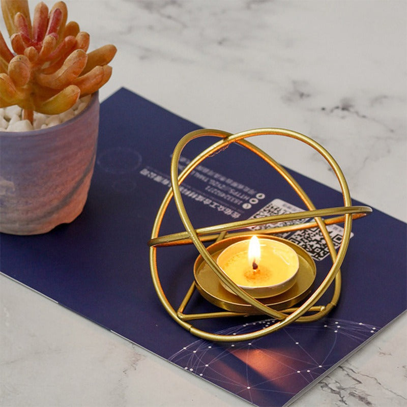 Geometric Candle Holder for Sculptural Tabletop Glow