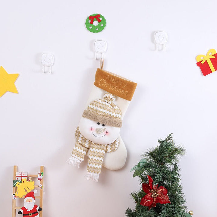 Plush Christmas Stocking Gift Bag for Festive Decor