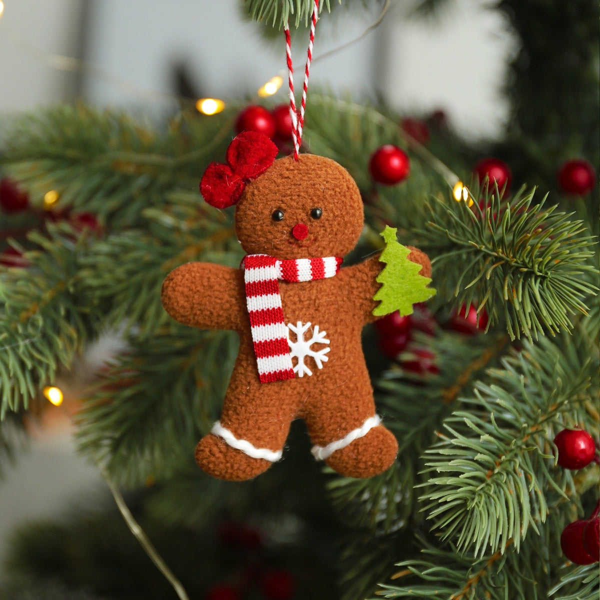 Gingerbread Christmas Ornaments, 3-Piece Fabric Set