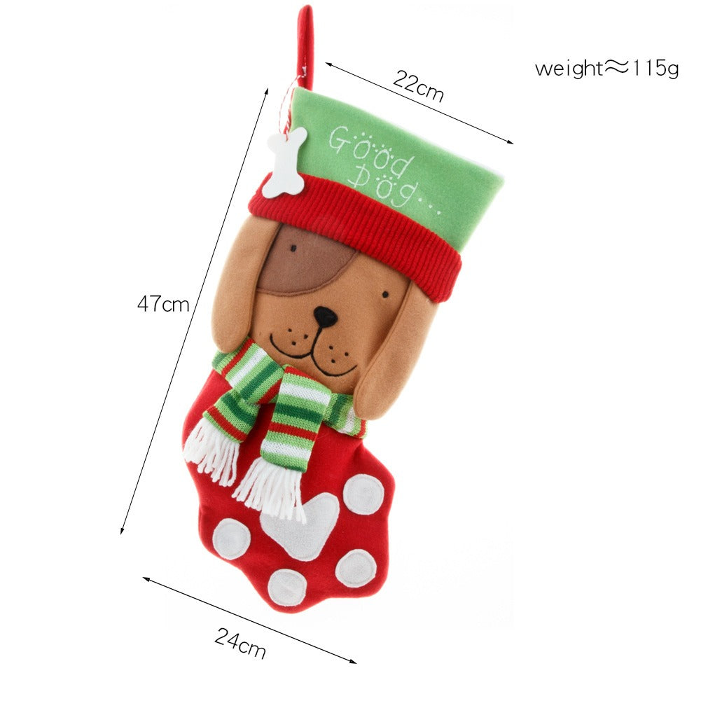 Plush Christmas Stocking Cat & Dog Small Gift Holder