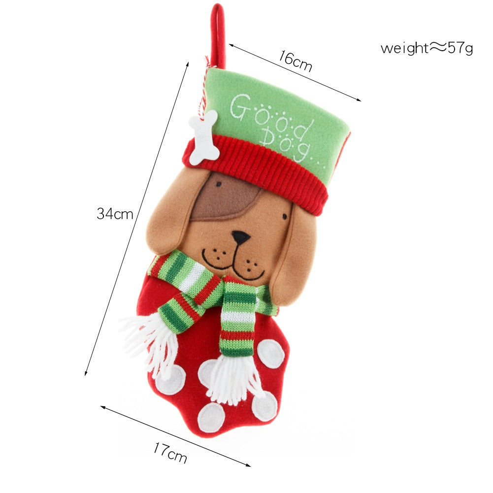 Plush Christmas Stocking Cat & Dog Small Gift Holder