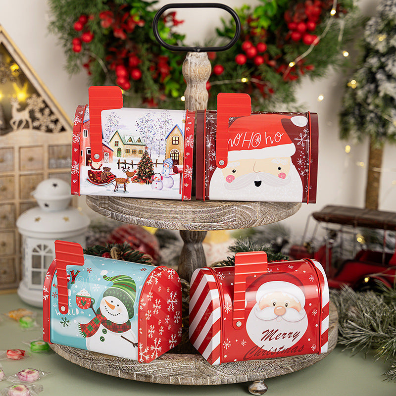 Christmas Mailbox Tin Gift Box for Festive Candy Treats