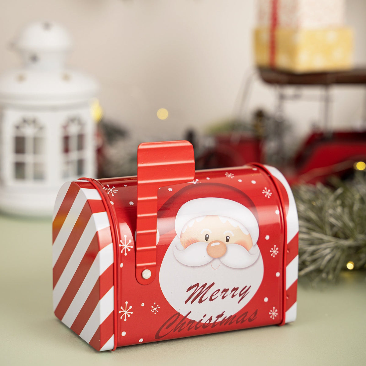 Christmas Mailbox Tin Gift Box for Festive Candy Treats