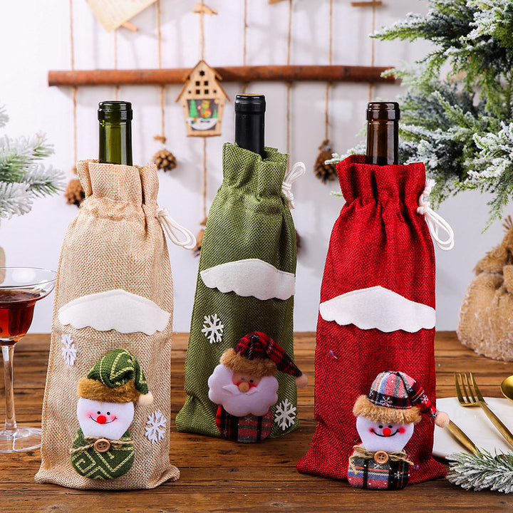 Christmas Wine Bottle Covers for Festive Table Decor