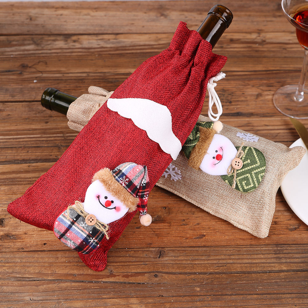 Christmas Wine Bottle Covers for Festive Table Decor