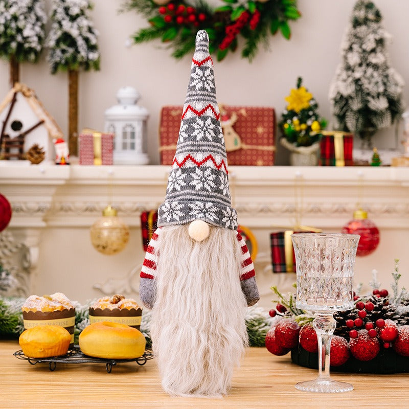 Christmas Wine Bottle Gnome Holiday Decoration Set