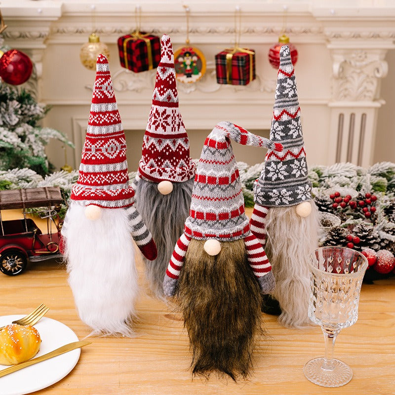 Christmas Wine Bottle Gnome Holiday Decoration Set
