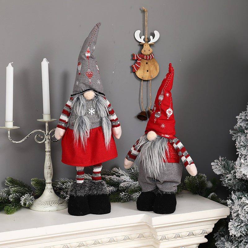 Christmas Gnome Doll Pair - Standing Faceless Holiday Decor