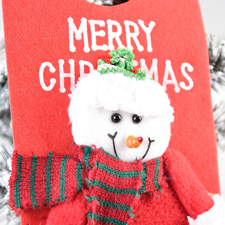 Christmas Door Hangers with Plush Holiday Characters