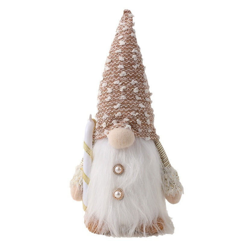 Christmas Gnome Decor With Long Beard & Plush Hat Accent