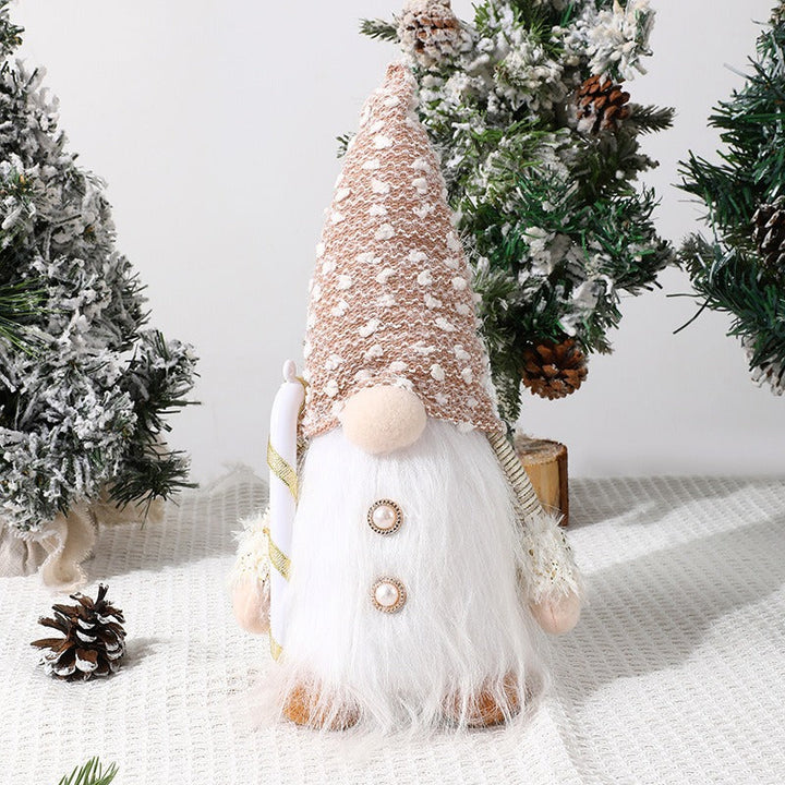 Christmas Gnome Decor With Long Beard & Plush Hat Accent