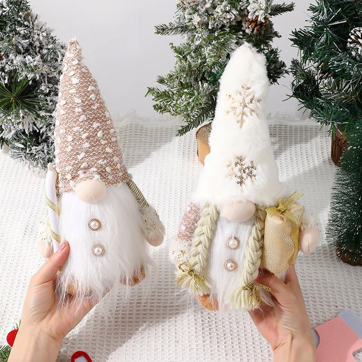 Christmas Gnome Decor With Long Beard & Plush Hat Accent