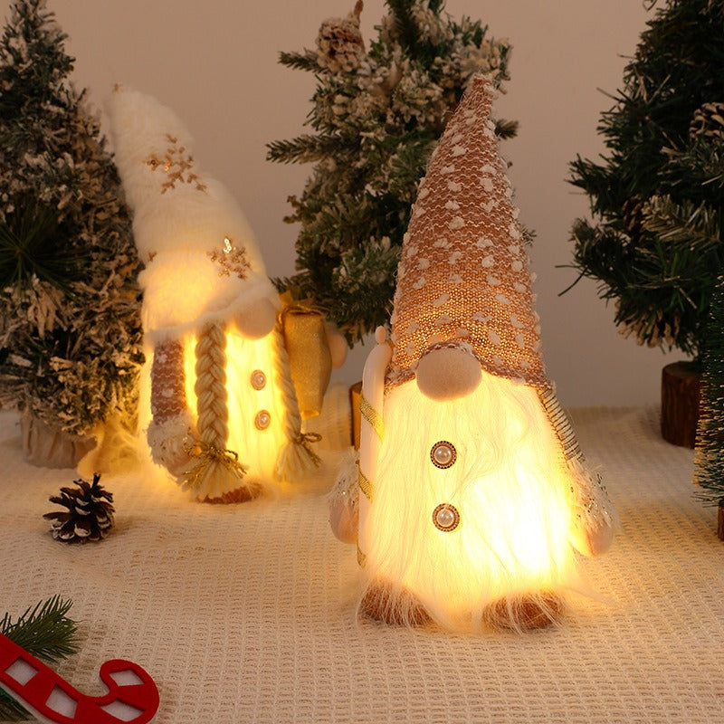 Christmas Gnome Decor With Long Beard & Plush Hat Accent