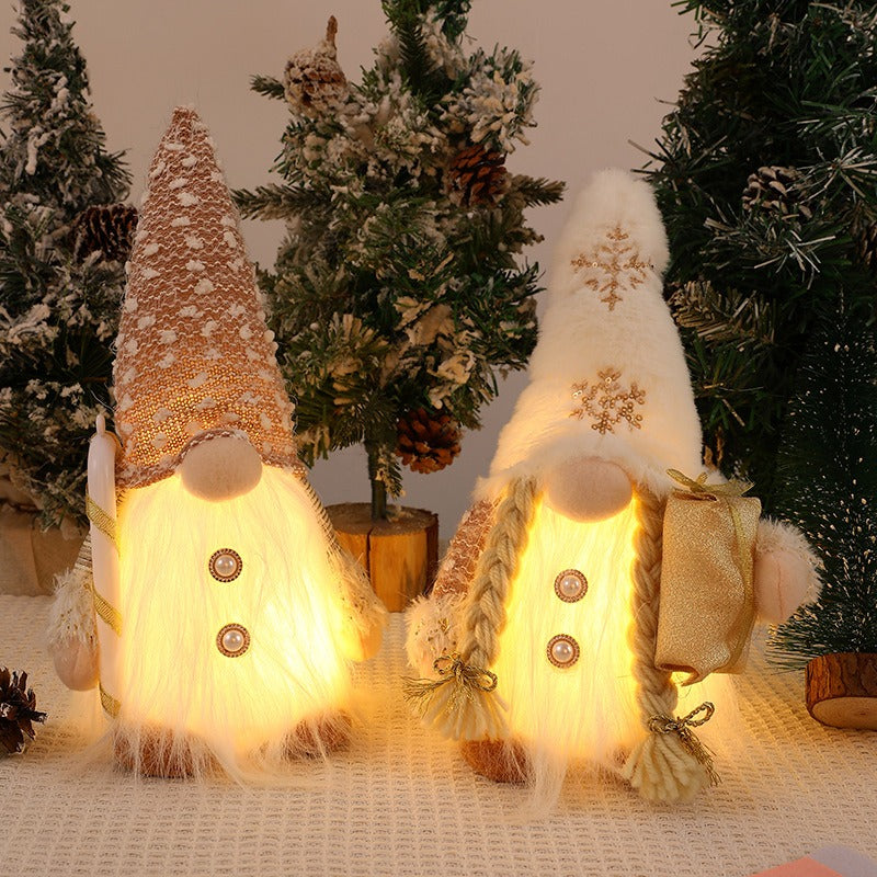 Christmas Gnome Decor With Long Beard & Plush Hat Accent