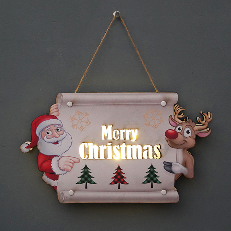 Christmas LED Door Sign Warm Glowing Holiday Decor