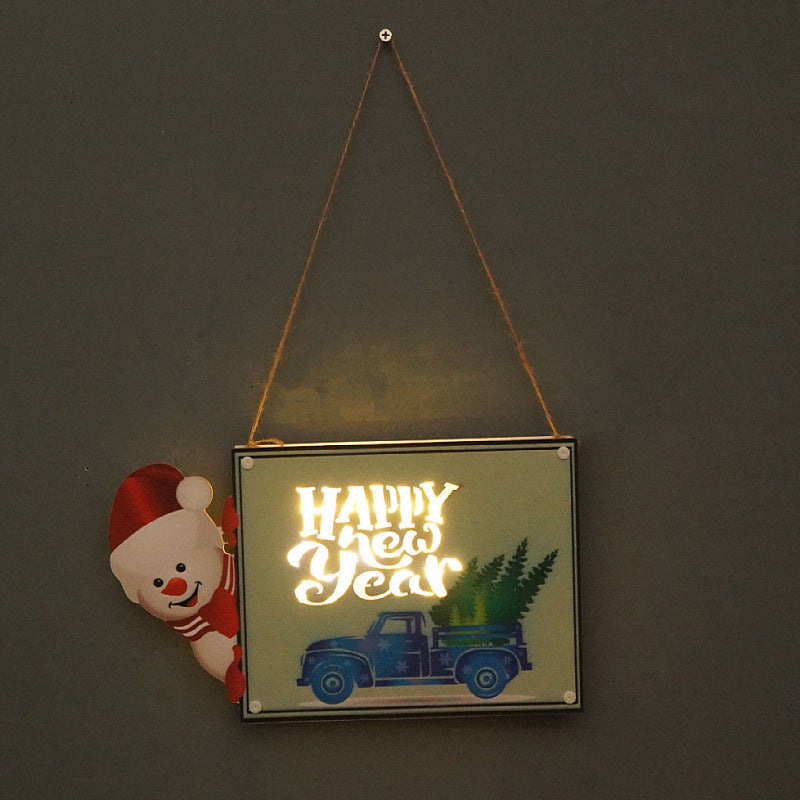 Christmas LED Door Sign Warm Glowing Holiday Decor