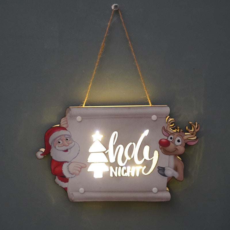 Christmas LED Door Sign Warm Glowing Holiday Decor