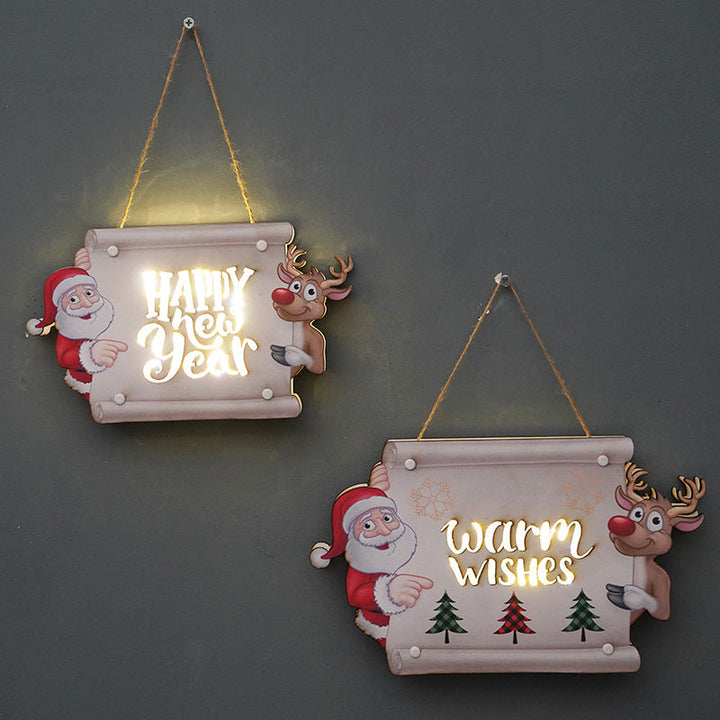 Christmas LED Door Sign Warm Glowing Holiday Decor