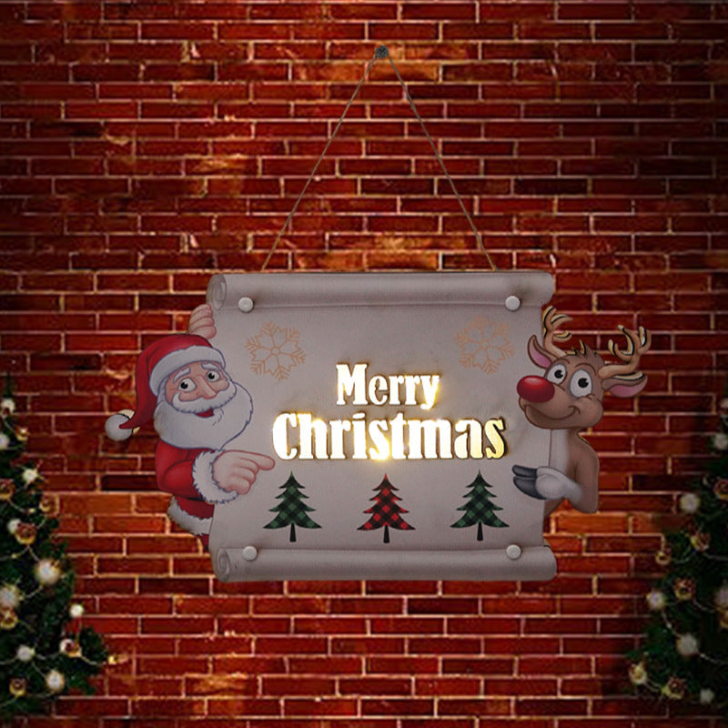 Christmas LED Door Sign Warm Glowing Holiday Decor