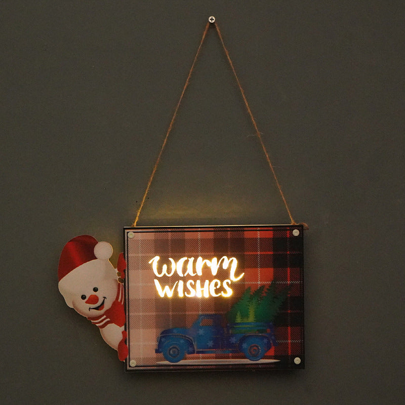 Christmas LED Door Sign Warm Glowing Holiday Decor
