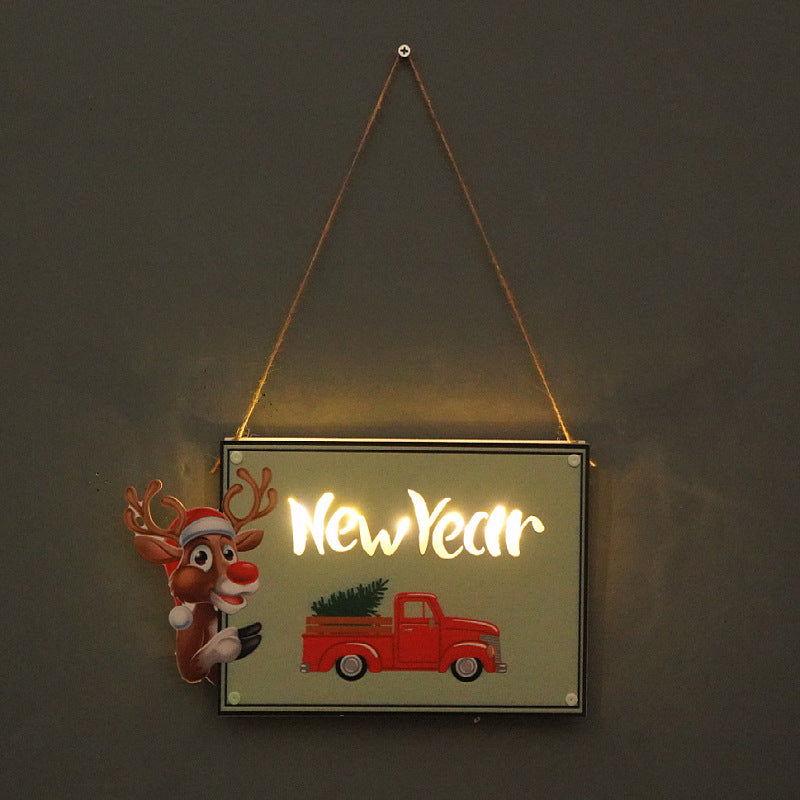 Christmas LED Door Sign Warm Glowing Holiday Decor