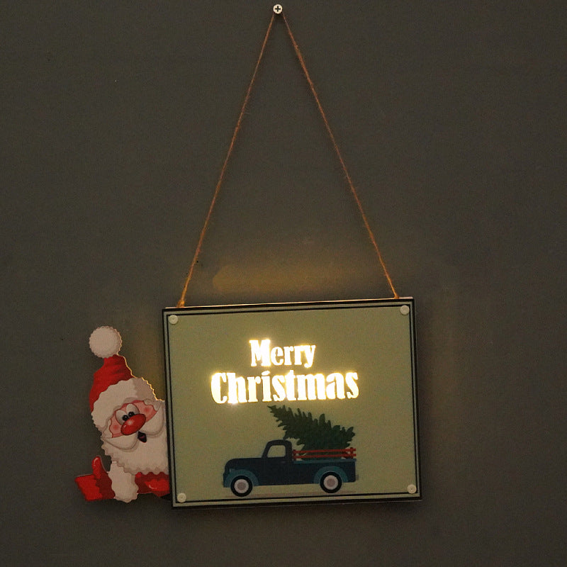 Christmas LED Door Sign Warm Glowing Holiday Decor