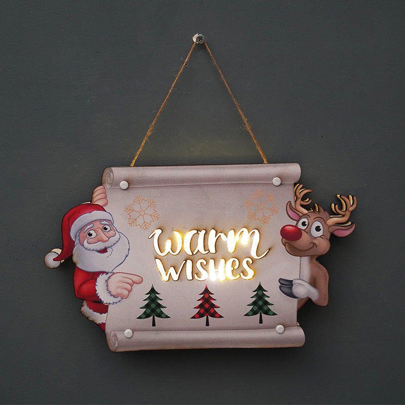 Christmas LED Door Sign Warm Glowing Holiday Decor