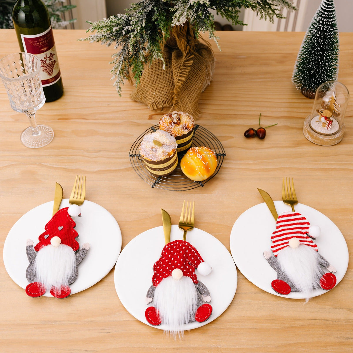 Christmas Gnome Cutlery Holders for Festive Tables