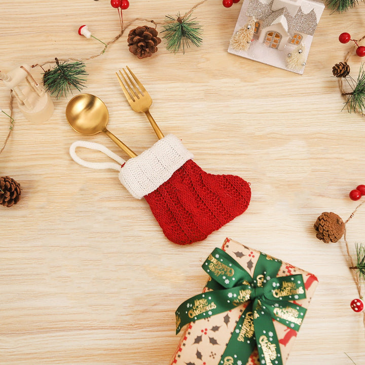 Mini Christmas Knitted Stocking for Cozy Tree Decor