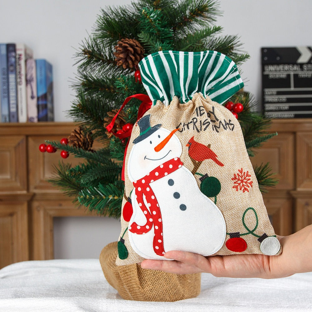 Christmas Gift Bags | Reusable Burlap Treat Holders