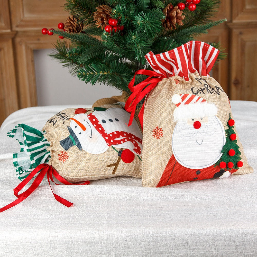 Christmas Gift Bags | Reusable Burlap Treat Holders