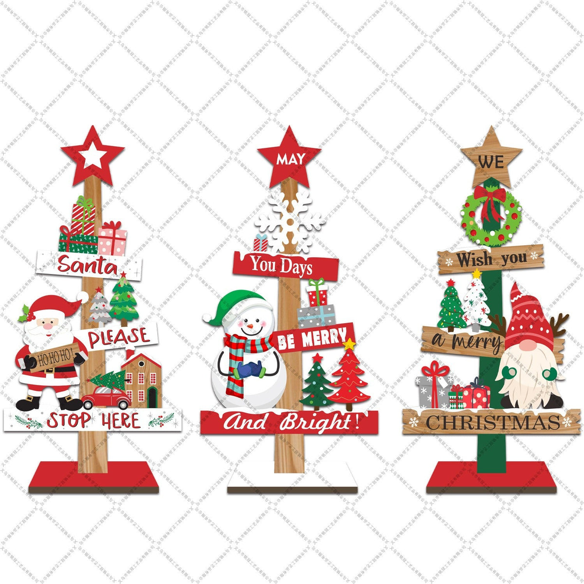 Wooden Christmas Table Decor for Cheerful Holiday Charm
