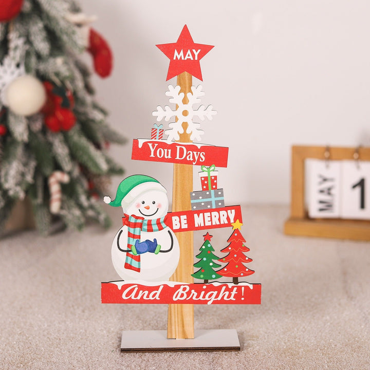 Wooden Christmas Table Decor for Cheerful Holiday Charm