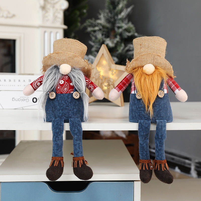 Rustic Christmas Cowboy Dolls for Festive Shelf Decor