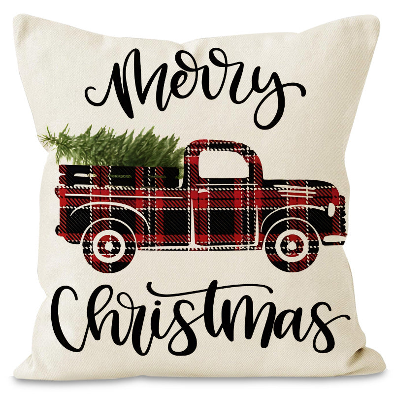 Christmas Pillow Covers With Festive Deer & Snowflakes
