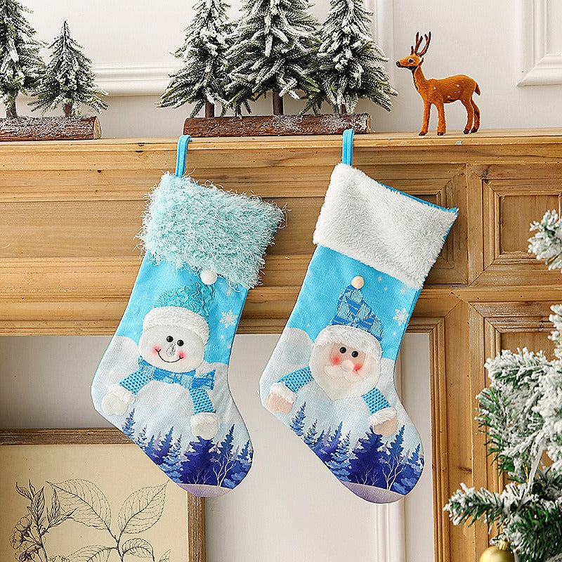 Light-Up Christmas Snowman Stocking Gift Bag Decor