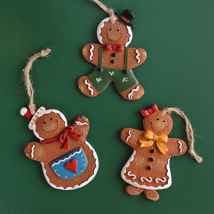 Christmas Tree Ornaments: Hand-Painted Rustic Resin Set
