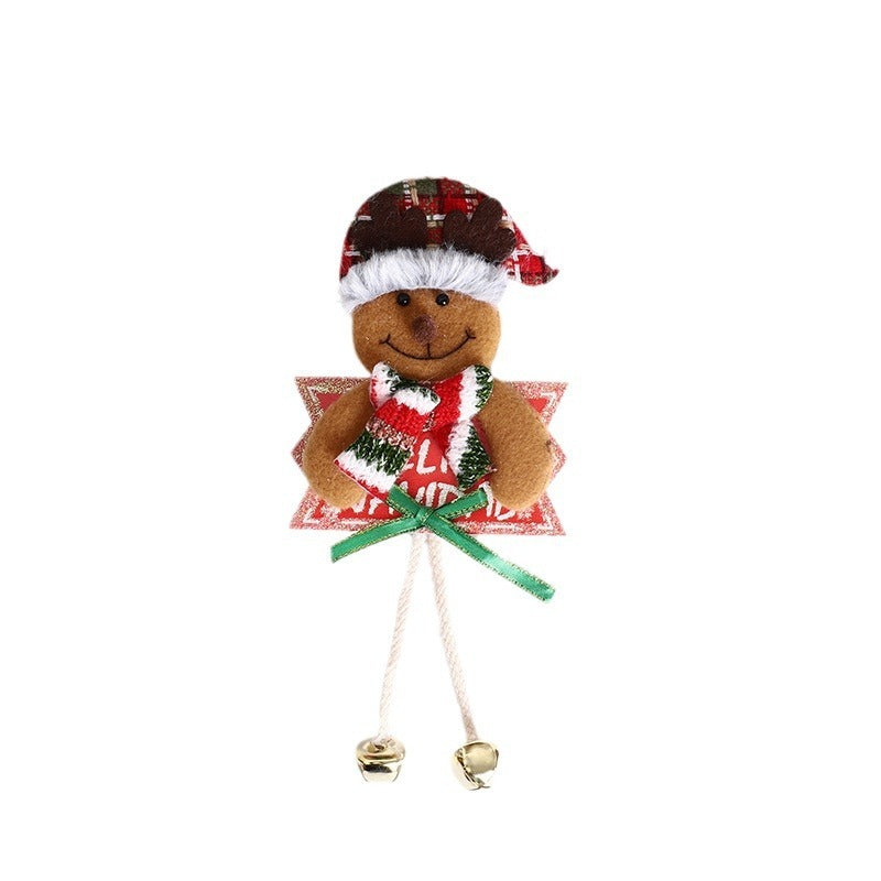 Christmas Character Pendant with Dangling Legs & Bells