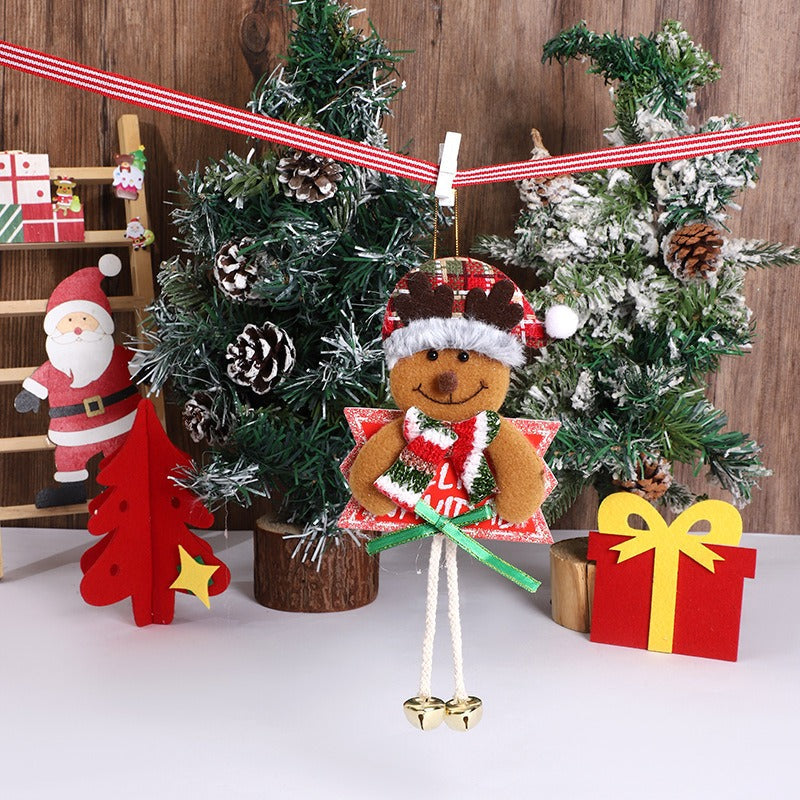 Christmas Character Pendant with Dangling Legs & Bells