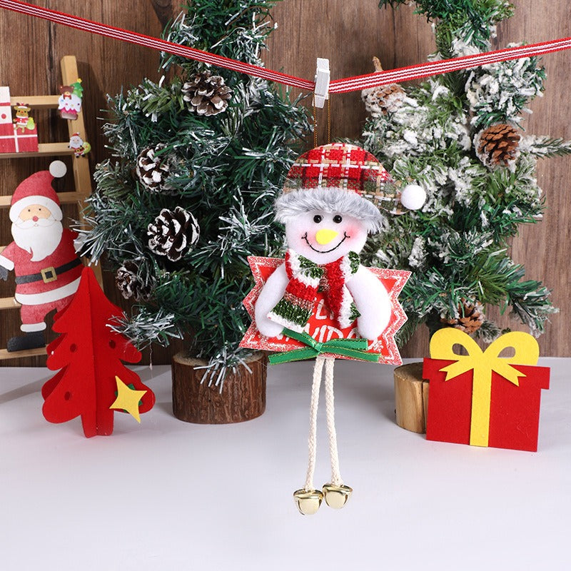 Christmas Character Pendant with Dangling Legs & Bells
