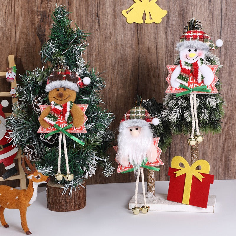 Christmas Character Pendant with Dangling Legs & Bells