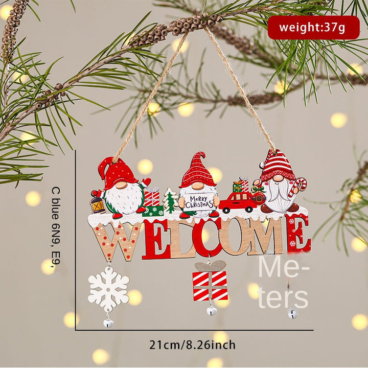 Christmas Welcome Door Sign – Rustic Wooden Decor