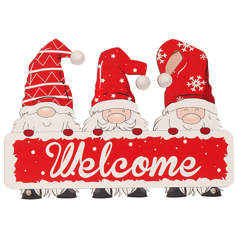 Christmas Welcome Wooden Plaque for Festive Entryways
