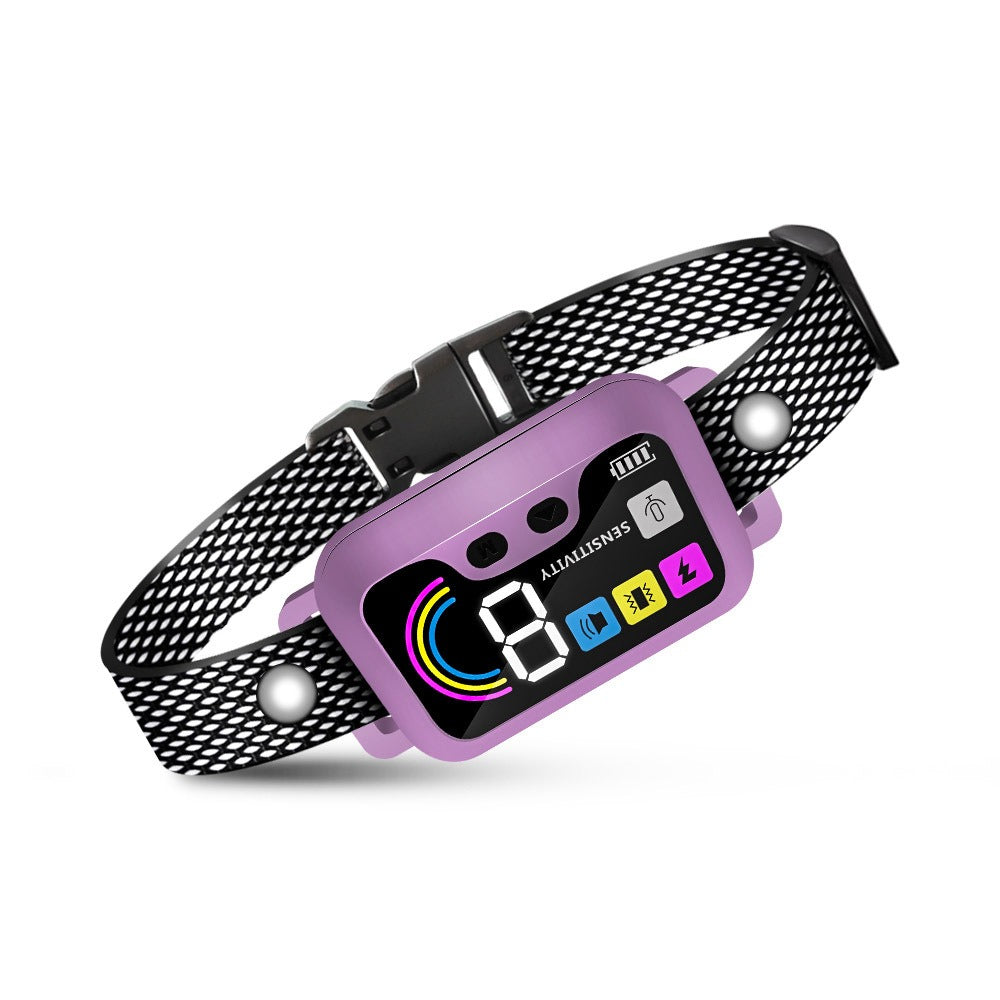 Rechargeable Anti-Bark Collar With Color LED Display
